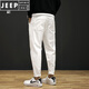 JEEP SPIRIT spring white jeans men's trendy brand loose elastic trousers Korean style trendy men's pants Harun casual pants CAY867 white 34 suitable for 165 Jin [Jin equals 0.5 kg]