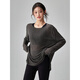 KEJIMITAO European and American ins loose thin yoga wear blouse breathable quick-drying running top round neck slimming Pilates long sleeve dark gray one size fits all (recommended 80-160Jin Jin is equal to about 0.5 kg)