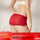 
Sihuang mid-waist silk underwear for women 100% mulberry silk knitted sexy lace boxer shorts thin large size wine red 3883 M single size