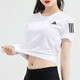 Adidas Women's Sports Set 2025 Лето новая фитнес-йога тренировочная футболка с короткими рукавами вязаные шорты 2 штуки с двумя частями/модными модными дышащими модами m