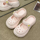 Heacooa girls zwei tragen Hausschuhe 2025 Neue Sommer Kindergefühlsloch Medium Big Children Girl Light Beach Schuhe Beibai 40