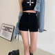 JIOESC denim shorts super shorts new summer bag hip high waist slim stretch hot pants versatile hot girl casual outer wear pants black M