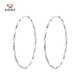 Aido Diamond pt950 platinum large earrings for women, platinum Möbius loop earrings, earrings, temperament earrings, a pair, 4.8-5.0g (outer diameter approximately 4.0cm)