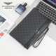 FALAMAONE Luxury Men's Handbag Men's New 2025 Light Luxury Business Clutch High-end Leather Zipper Handbag Black