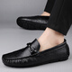 
Fashionable brand beanie shoes genuine leather men's shoes 2025 new summer daddy pedals soft sole non-slip men's casual leather shoes 9913 black 40
