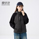Flying in the Snow Goose Down Lightweight Short Down Jacket Women's New Loose Slim Fashion Casual Sweatshirt Jacket Black M