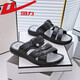 Huili Sandalen Sommer-Herrenschuhe atmungsaktive und offene Sandalen für die lässige, weiche Sohle, leichte Strandschuhe für Männer 3881-(Schwarz) Größe 43 (Größe ist klein und empfohlen, eine Größe größer zu nehmen)