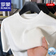 Romon leichte Luxus Sommer Neue Männer 100 reines Baumwollrunde Hals gestrickt T-Shirt T-Shirt Casual halbärmelige Top-Basis-Hemd-Hemd-Hemd-Geschenk-Luxus-Luxus-High-End-FPC/659 Khaki Kurzarm gestrickt-L 50 [vorgeschlagen 120-135 Jin [Jin gleich 0,5 kg]]