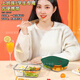 OQB德国高端玻璃饭盒微波炉加热专用带饭餐盒上班族学生便当盒保鲜盒 3隔1050ml+圆480ml+保温包+餐具