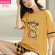 Modal 2025 new woven pajamas for women for summer cotton short-sleeved two-piece summer home clothing XYZT9885 M women's model Recommended 80-100Jin [Jin equals 0.5 kg]