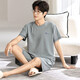 Yourg Pajamas de pijama para hombres Juego de manga corta 2025 Nuevo alambre de hielo de verano suelto y grasa de grasa para traje de hogar externo 6623 L