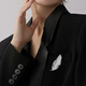 Qlady micro-encrusted diamond feather brooch high-end men's and women's 2025 high-end light luxury corsage suit dress accessories