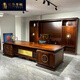 Bertha Denton solid wood boss desk general manager desk chairman room ebony wood executive desk new Chinese style desk 2.4 meters boss desk