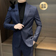 Playboy (Playboy) Suit rayé Men 2025 Nouveau costume formel professionnel slim d'été, beau costume décontracté, costume marron + pantalon + pull noir, match de match M. [suggéré 110jin [Jin est égal à 0,5 kg]]]