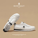 MONTAGUT (MONTAGUT) casual shoes, white shoes for men 2025 summer new sports trendy shoes, leather breathable canvas shoes for men, white-cowhide fabric breathable (sports size) 41