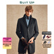 Xiuta Spring New Business British Style Mid-Length Woolen Coat Men's Pure Wool Lapel Men's Jacket Korean Slim Dark Gray 52