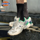 Dickies casual shoes men's shoes 2025 summer new breathable dad shoes men's mesh shoes heighten shoes running sports shoes men white green blue 42 (size is small, it is recommended to take a larger size)