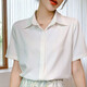 Camisa de manga corta de alta gama para mujeres en el temperamento de verano, uso formal de la camisa blanca de la camisa blanca de la máquina de trabajo de la máquina del nicho top 9902 Botón oculto blanco [tela de gasa] 2xl recomendado [131-140Jin [Jin iguala 0.5 kg]]