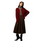 ROMON high-end sweater women's sweater cardigan women's clothing 2025 spring and autumn fashion round neck long sleeve thick temperament jacket for women red one size / slightly hair loss / mind careful shooting