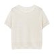 Basic House Basic House/Baijiahao Laiser hollow short-sleeved sweater for women's new summer beaded round neck top Summer Yangmi L