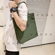Qumuye men's handbag simple canvas bag men's student tutoring bag commuting tote shoulder bag large capacity file bag khaki thick waterproof 1 pack