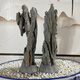 The raw stone is slotted and attached to the stone bonsai, which can be attached with elm, golden bean, fish tank, rockery, garden landscaping stone 17-20cm (slotted model will be shipped randomly)