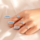 D color genuine moissanite PT950 platinum diamond ring for couples six-claw wedding proposal ring birthday gift for girlfriend Light luxury 50 points D color moissanite diamond ring live mouth adjustable size