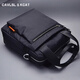 CavlslKcat men's crossbody bag vertical business briefcase casual commuter computer bag large capacity canvas portable shoulder bag black 26*10*29CM