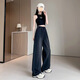 Guanmao Pei Hohe Taille schlanke elastische Taille gerade Jeans für Frauen Schwarz großer Größe 6196# Schwarz [hohe Qualität] Hosen M 90-106jin [Jin entspricht 0,5 kg]