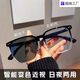 
Anti-blue light color change gray myopia glasses frame female internet celebrity high-value square frame non-face glasses frame KX15927 glasses box + glasses cloth Non-size flat glasses