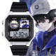 Myopole Identity Fifth Mercenary Naibu Cute Watch Student Waterproof Electronic Watch Small Square with Alarm Clock [Stylish Silver Black] D9274 Electronic Watch [Imported Movement + Extra Long Standby] Gift Box