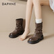Daphne (Daphne) Maillard Boots cortos para mujeres 2025 Botas de primavera y verano de primavera y verano Boots de pantalón marrón grueso Boots Western Denim Martin Brown 36