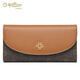 Jinlilai Damenbeutel Sommer Neuer Frauen Brieftasche Lang Silbertasche Retro gedruckt Clutch Coin Wallet Frauen brauner Kaffee