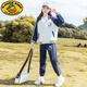 G.DUCKKIDS girls spring and autumn suit 2024 new big children's girls' clothing fashionable sports two-piece set children's girls autumn clothes BQ1396 gray [coat + pants] 140cm