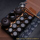 Zisha Kung Fu Tea Set Small Set Dry Infusion Plate Teapot Cover Bowl Cup Tea Tray Home Convenient to Carry Complete Set for Travel Bamboo Square Plate Comes with One Pot and Four Cups