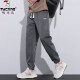 Pantalones informales delgados de seda de pájaros carpinteros para hombres en verano pantalones de harén de pie fríos y transpirables para hombres pantalones de sueño de tiempo deportivo suelto 5985 Light caki delgado M [sugerido 90-110jin [Jin iguala 0.5 kg] desgaste]