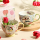Dahui Senior Couple Matching Cup Practical Gift for Newlyweds Breakfast Cup for Bride and Friends Mug Water Cup Souvenir Hand-painted Breakfast Matching Cup Gift Box Set for Boys and Girls