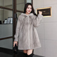 Winter Home Brand Fur 2025 Neu importiertem Nerzmantel Frauen Voller Nerz-Kapuzen mit mittlerer Länge Nerzfell Jacke Silber Blue XL 120jin [Jin entspricht 0,5 kg] -140jin [Jin ist gleich 0,5 kg]