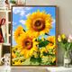 Treppenhängelbilder, Sonnenblumen, Sonnenblumen und sonnige, Heilung, digitale Ölgemälde, DIY -Farbgemälde, Gemälde im Wohnzimmerhänge, dekorative Gemälde, SJ14382 50*70 cm, eingedicktes Massivholz Innenrahmen X Highlight Pigment + 9
