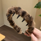 Hairdressing Tools Meow Meow Headband with Toothed Plush Headband Cute Cat Headband Sweet Cat Ear High Crown Hair Accessory Leopard Print Toothed Plush Headband