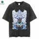 La nueva calle de YouDidi lavado antiguo japonés retro japonés naruto naruto camiseta de algodón de algodón de algodón de manga corta b1381 lavado negro s