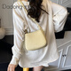 Dadong Dadong Korean lychee pattern small bucket bag for women 2025 new casual simple crossbody bag daily commuter mobile phone bag yellow follow the store for free