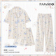Langsha 2025 Neue Pyjamas für Frauen im Sommer Pure Cotton Kurzärmelige Ins Cute Yugui Hund Internet Promi Sommer Drei-teilige Yunduo Cotton-9906# Star Puppy PUPPY DRÜCK SET M [Vorschlag 75-100jin [Jin gleich 0,5 kg]]