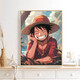 Noxuan five-level Luffy One Piece graffiti filled digital oil painting DIY hand-painted acrylic oil painting color painting fill color painting nx9898 50*70cm tight solid wood inner frame + outer frame default