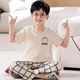 Mannido pajamas boys summer new short-sleeved trousers boys big children spring and autumn teenagers pure cotton children air-conditioned home clothing N9901 [short length] 165 L size recommended 160-165cm