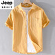 Jeep Spirit Herrenlinie Line Revers Kurzarm T-Shirt Lose Hemd Kragen Top Kleidung mit LED T-Cotton Line T-Shirt Line Stoff Sommer 9711 Blau M.