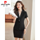 皮尔卡丹（pierre cardin）黑色短袖西装套装女夏季工装薄款气质职业正装酒店前台接待工作服 A9928一粒扣黑色西装 S