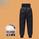 Warm winter duck duck children's down pants for boys and girls 2025 new inner wear casual down warm pants for middle and large children Pink bee belly protection high waist suit 150
