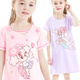 Babudou girls nightgown summer thin children's pajamas dress baby girl Modal princess A-class big child girl BBD5008 blue gray 140