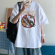 Benny Road Baleno American Heavywight Algodón puro Camiseta de manga corta Summer's Summer de verano suelta y versátil camiseta de media manga de media manga Top 3888* Slam Dunk White 10xl L 105-120Jin [Jin equivale a 0.5 kg]